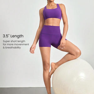 Shorts de Yoga para Mujer al por Mayor, Más Vendidos, Ecológicos, de Secado Rápido, Cintura Media, Corte Regular, con Bolsillos Laterales, Diseño Personalizable - Product Image 5