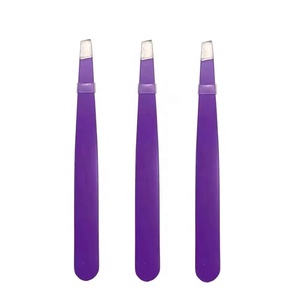 Pince à sourcils inclinée en acier inoxydable antistatique de précision, couleurs personnalisées, utilisation esthétique pointue de qualité professionnelle, vente en gros - Product Image 2