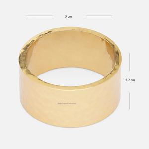 Anneaux de serviette martelés en laiton fini or porte-serviettes de forme ronde pour les décorations de Table de dîners de mariage - Product Image 4