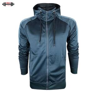 Conjunto de chándal azul marino para hombre, sudadera con cremallera, pantalones para correr, ropa deportiva informal de invierno de dos piezas atlética ligera, 100% algodón - Product Image 2
