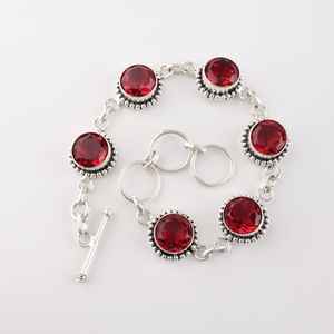 Pulsera de Plata de Ley con Dije de Circonita Rosa, Joyería de Lujo Hecha a Mano para Mujer, Regalo de Aniversario, Compromiso o Boda - Product Image 1