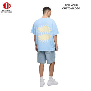 กางเกงขาสั้นผ้ายีนส์สาดสีฟ้าอ่อนสำหรับผู้ชายเครื่องแต่งกายแนวสตรีทฉีกกางเกงฮิปฮอปออกแบบได้เองแฟชันฤดูร้อนทรงหลวม - Product Image 2