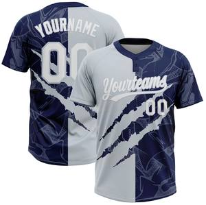 Maillot de baseball personnalisé à deux boutons, col rond, respirant, 100% polyester, impression numérique, uniforme d'équipe - Product Image 6