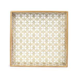 Elegante Bandeja de Servir de Madera Esmaltada Resistente con Diseño Floral, Decoración de Cocina para Mesa de Comedor, Uso en el Hogar para Té y Café - Product Image 4