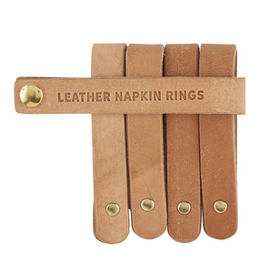 Exquisito anillo de servilleta marrón de cuero hecho a mano hebilla de Mantel tejido para decoraciones de mesa manteles individuales a la venta - Product Image 2