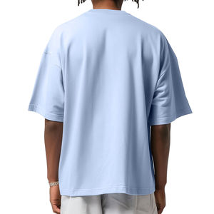 เสื้อยืดผ้าฝ้าย100% โอเวอร์ไซส์สำหรับผู้ชายเสื้อยืดธรรมดาพิมพ์โลโก้ผลิตตามสั่ง - Product Image 3