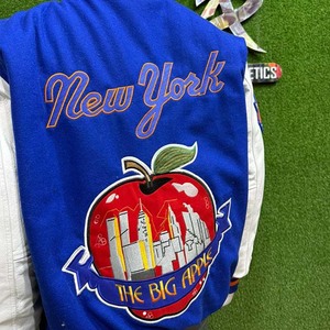 แจ็คเก็ตเบสบอลเลตเตอร์แมนแบบใหม่ ปี 2026 ตัวเสื้อทำจากขนสัตว์แท้ 100% แขนเสื้อทำจากหนังวัวแท้ ปักลายเชนิลล์แบบกำหนดเองได้ - Product Image 4