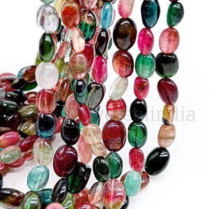 Natural Multi <b>Tourmaline</b> Smooth Oval Shape Beads 4*6MM Plain <b>Tourmaline</b> Beads for DIY Making Jewelry Wholesaler Price - Product Image 5