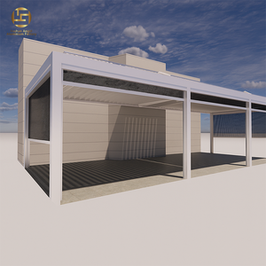 Pergola bioclimatique motorisée en aluminium 4.5x6m porte sans cadre cadre étanche cadre enduit de poudre écologique <span class=keywords><strong>balcon</strong></span> extérieur jardin - Product Image 1