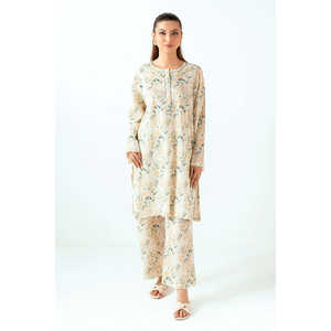 Conjunto de Dos Piezas para Mujer, Estilo Bohemio, Color Beige, Estampado Ondulado, Tallas XXS/XS/XL, Crepé, para Primavera/Verano - Product Image 4