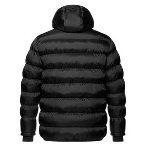 Blouson matelassé noir surdimensionné personnalisé pour homme, respirant, hiver, avec logo personnalisé, grandes tailles, vêtements d'extérieur, vente en gros - Product Image 2