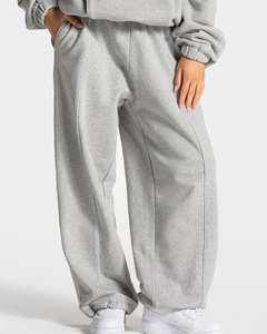 Survêtements surdimensionnés gris clair avec 2 pièces pour femmes, survêtements de sport respirants, meilleures ventes - Product Image 3