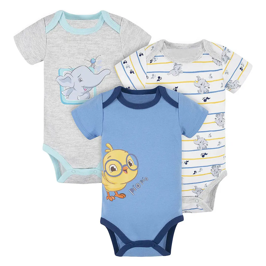 GOTS Certified 100% Organic Cotton Rompers for Baby Boys and Girls Body Suits for Infants and Toddlers