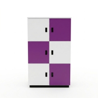 Casier de rangement scolaire modulaire verrouillable manuel ARSU moderne et coloré de haute qualité en panneau mélaminé, à fixation murale/sol