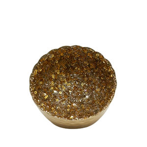 Portavelas votivo redondo hecho a mano de hierro y cuentas, candelabro de candelita de Color dorado para decoración de fiesta, estilo de Metal en relieve - Product Image 4