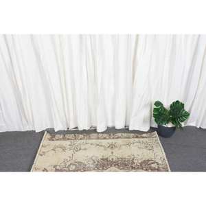 Alfombra clásica de lana turca Vintage de 2x3, 5 pies, hecha a mano, estilo Tabriz, diseño de retazos, látex para pasillo, uso de cabecera - Product Image 2