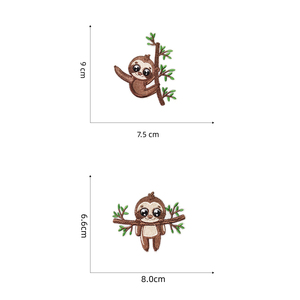 Patchs brodés thermocollants en toile écologique Lazy Sloth pour chapeaux - Product Image 3