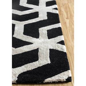 Tapis en laine et viscose gris et noir tufté à la main, motif géométrique pour chambre d'adolescent, forme rectangulaire, épaisseur 10 mm, Tra-13070 - Product Image 4