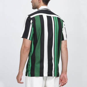 Custom Made <b>Men</b> <b>Cuban</b> Collar <b>Shirts</b> Best Style Casual Wear In All Sizes With Breathable Feature Horn Button Closure - Product Image 2