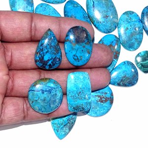 Shattuckite หินอัญมณีอัญมณีทรงหลวมรูปทรงผสมและอัญมณีธรรมชาติชั้นดีสำหรับการทำเครื่องประดับ - Product Image 6