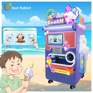 Fabricante automático de máquina de venda automática de sorvete macio Red Rabbit floco de neve máquina de gelo raspado