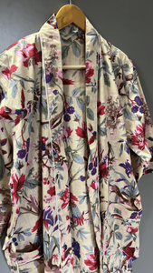 Femmes coton imprimé col en v Robe longue légère tricot peignoir naturel doux vêtements de nuit vêtements de détente Beige pour les nuisettes d'hiver - Product Image 5