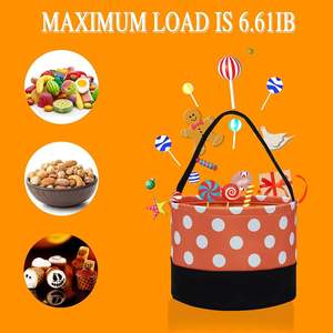 Cubo de truco o trato de Halloween, cesta de dulces de calabaza de Halloween, cubos, bolsas de regalo reutilizables para niños, suministros para fiestas de Halloween, OEM - Product Image 6