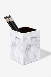 Porte-stylo moderne en marbre de luxe en forme de rectangle blanc clair Nouveau design unique pour vente en gros à des fins décoratives - Product Image 3