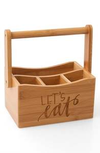 Caddy de madera de nuevo diseño con ricos tonos de madera para mejorar los espacios de cocina, comedor y oficina con organización - Product Image 3