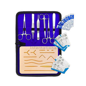 Surgical Suture Kit Suture Practice Set Includes Reusable <b>Silicone</b> <b>Pad</b> 10 Sutures Full Surgical Medic Instruments Set Training - Product Image 3