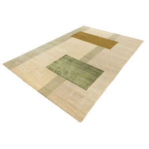 Ensemble de tapis d'intérieur écologiques antidérapants en laine/soie mélangée douce de qualité export, design tibétain brodé à la main - Product Image 2