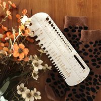 Règle de mesure de taille pour tricot et crochet, jauge de crochet, bloc de mesure en bois de 10 pouces, outils de tissage DIY