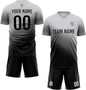 Uniforme de fútbol juvenil de alta calidad, patrón de lunares 3D, Jersey que absorbe la humedad, pantalones cortos, tamaño 2-12Y, cuello en V, conjuntos transpirables para niños - Product Image 4