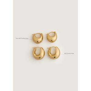 Bold Teardrop Hoop <b>Earrings</b> Water Drop Shape Pattern - Product Image 6