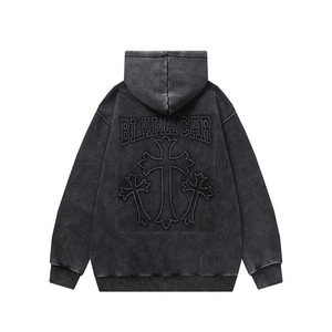 Logotipo en relieve OEM Nueva moda jersey con capucha de algodón de alta calidad de gran tamaño suelto personalizado Sudadera con capucha deportiva para hombres - Product Image 3