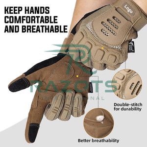 ถุงมือมอเตอร์ไซค์หนังแท้คุณภาพสูงขายดี น้ำหนักเบา กันน้ำ ระบายอากาศ รองรับหน้าจอสัมผัส กันลื่น - Product Image 3