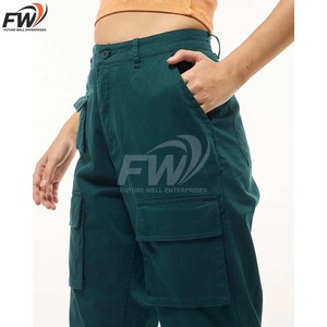 LEDUO High Street Pantalon cargo 100% Coton, taille mi-haute, imperméable, antistatique, coupe ample, cinq poches, devant plissé, braguette zippée, service OEM - Product Image 4