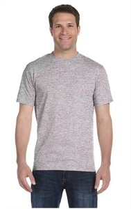 Camiseta unisex de algodón con cuello redondo rojo, camiseta de verano de manga corta de color sólido - Product Image 5