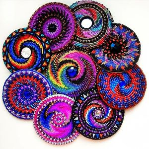 <b>Beaded</b> embroidery <b>placemat</b> Glass <b>beaded</b> <b>placemat</b> bead <b>placemat</b> - Product Image 3