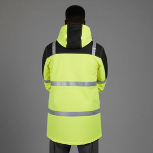 Vêtements de travail haute visibilité en gros, veste de sécurité verte, classe 2 ANSI, LED clignotante, imperméable, 100% polyester, bande réfléchissante haute visibilité, personnalisable - Product Image 3