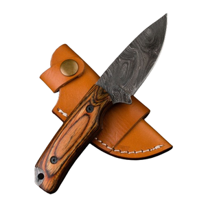 มีดด้ามไม้สกินเนอร์เหล็กดามัสกัสพร้อมกล่องหนัง\ขายส่งมีดสกินเนอร์แบบกําหนดเอง - Product Image 1