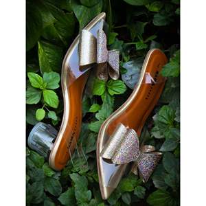 Elegantes Zapatos de Tacón de Aguja y de Novia Dorados para Mujer con Plataforma Fina y Tacón Alto de 5 cm - Product Image 3