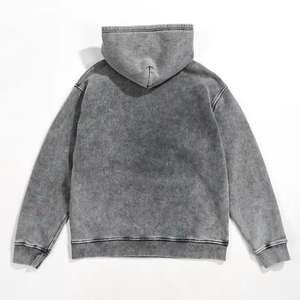 Sweat à capuche en molleton lourd surdimensionné pour homme, tricoté 100% coton, pull vintage imprimé personnalisé, motif de lettres d'hiver, poche - Product Image 3