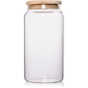 Vidrio de alta calidad, contenedor para té y café con tapa de madera 500ML Botellas y tarros de almacenamiento para bodas Giratorio Sostenible 100PCs - Product Image 1