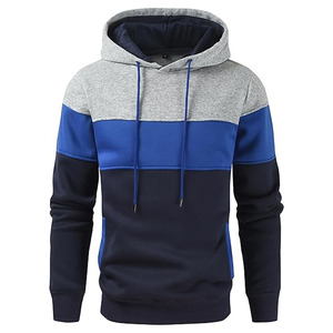 เสื้อฮู้ดดี้และเสื้อสเวตเชิ้ตผู้ชายสำหรับฤดูหนาว ผ้าถักเนื้อแน่น บริการ OEM คอเสื้อแบบมีฮู้ดพร้อมโลโก้ด้านหน้า เสื้อฮู้ดดี้และเสื้อสเวตเชิ้ตผู้ชาย - Product Image 4