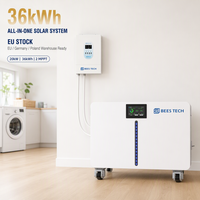 Système de Stockage d'Énergie Domestique (ESS) LiFePO4 36 kWh 51,2 V 720 Ah avec plus de 10 000 cycles, onduleur hybride 20 kW pour éclairage LED et système solaire domestique, stock UE DE PL
