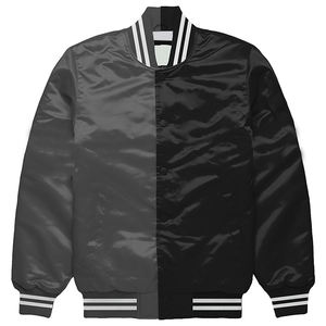Classique gris noir Satin Varsity Jacket Baseball Letterman Bomber College Jacket Vêtements d'extérieur athlétiques durables et élégants - Product Image 1