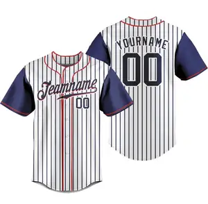 softball jersey stripes printed pattern OEM baseball T shirts