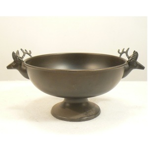 Bol décoratif en métal noir avec poignée en renne bols à salade de fruits pour centre de table décoratif - Product Image 4