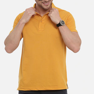 Vente en gros 100% coton Polo pour homme avec logo personnalisé Polo respirant à manches courtes et motif solide Services OEM - Product Image 5